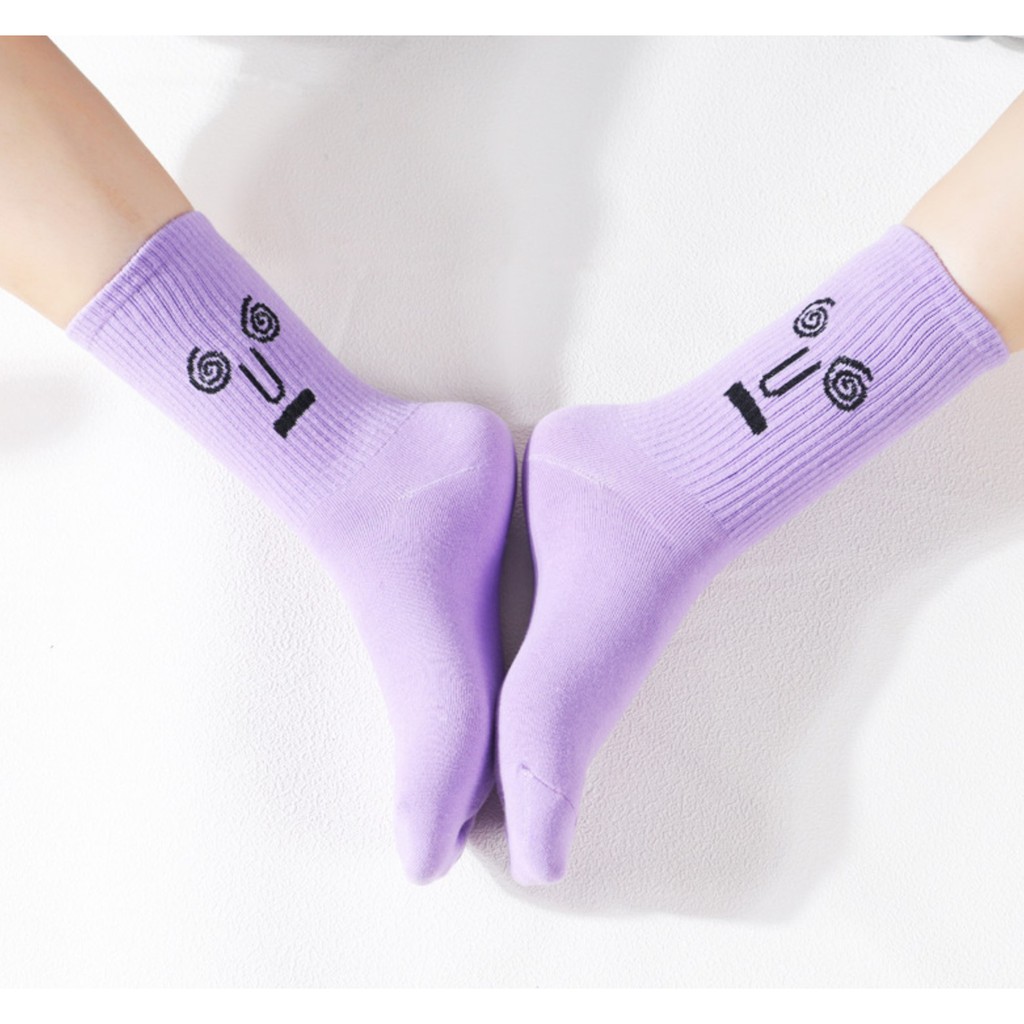 KK-71 kaos kaki wanita cotton tebal face emoticon emoji olahraga import jepang korea japan