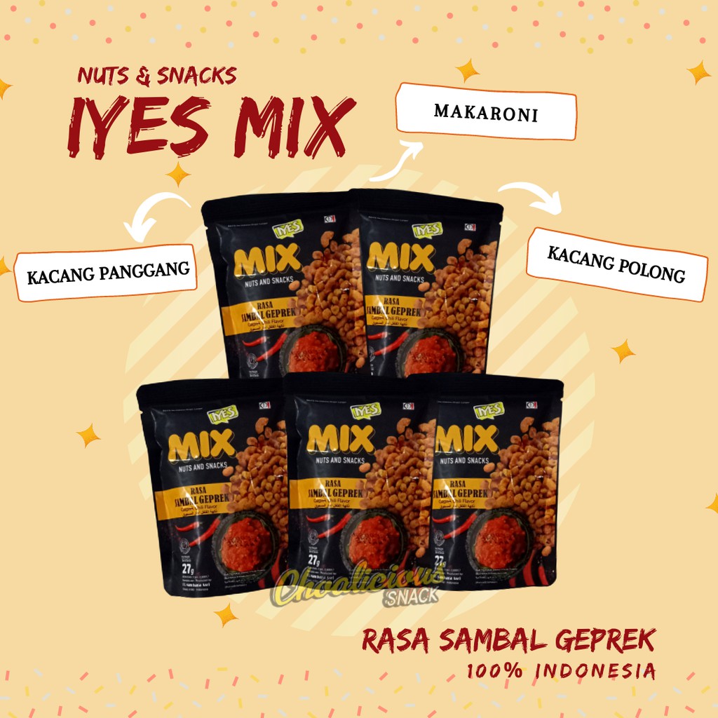 IYES MIX KACANG DAN MAKARONI RASA SAMBAL GEPREK