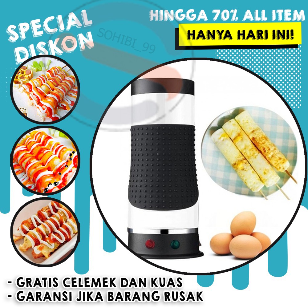 Mesin Pembuat Sosis telur Sostel Egg Roll Maker 1 Lubang Sostel Listrik