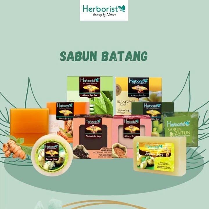 ⭐BAGUS⭐ HERBORIST Soap | Sabun Batang Beras Putih Zaitun Sere 80gr