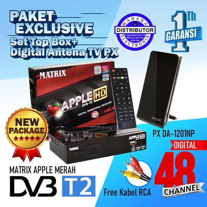 Receiver Tv Set Top Box Matrix Apple Dvb T2 + Antena Tv Digital Px