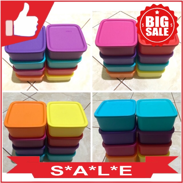 Tupperware ECER Small Summer Fresh // small tropical // small square (SATUAN) Tupperware Original