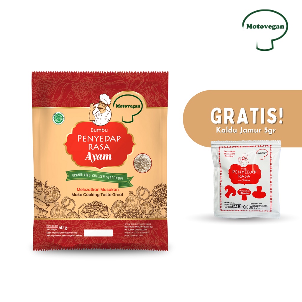 

Motovegan Kaldu Ayam Non MSG 50 Gram
