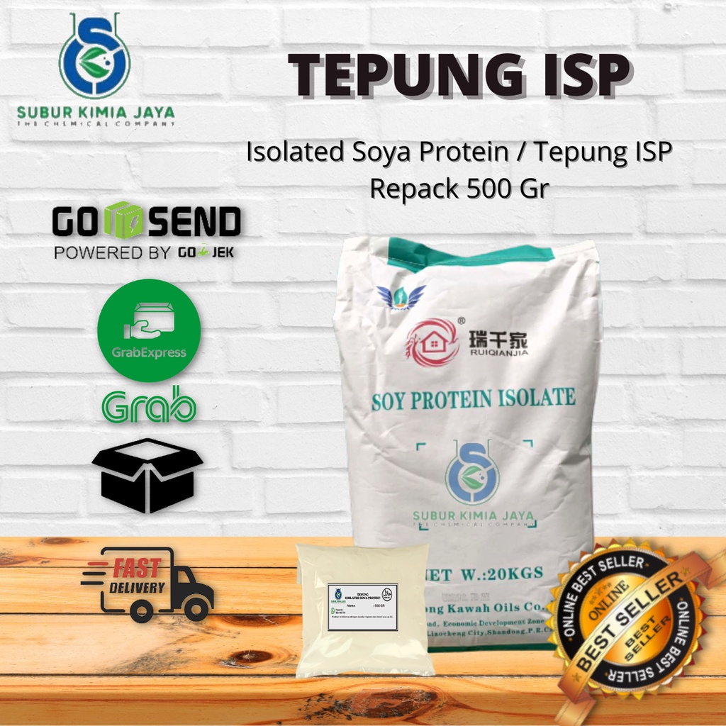 

Tepung ISP / Isolated Soya Protein / Tepung Kedelai / Non GMO untuk Sosis Burger Nugget Bakso Siomay 500 gr