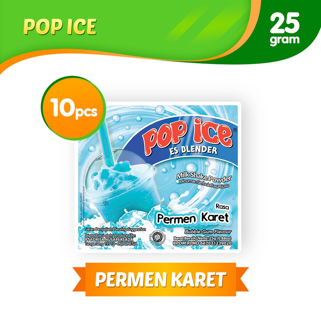 Jual Pop Ice Permen Karet 25gr Isi 10 Per Renceng Shopee Indonesia