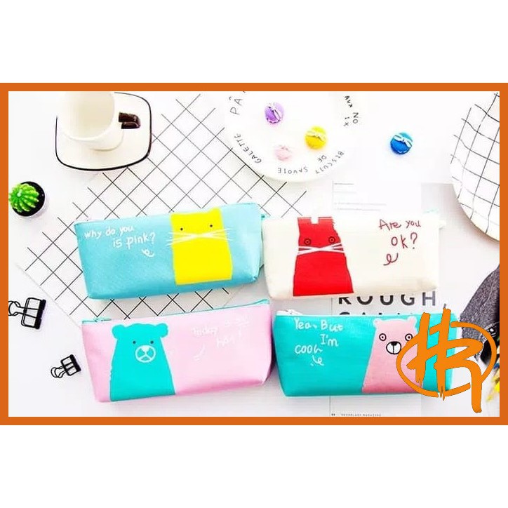 

tempat pensil tiger and bear / tempat pensil / kotak pensil / tempat kosmetik / stationery / pensil
