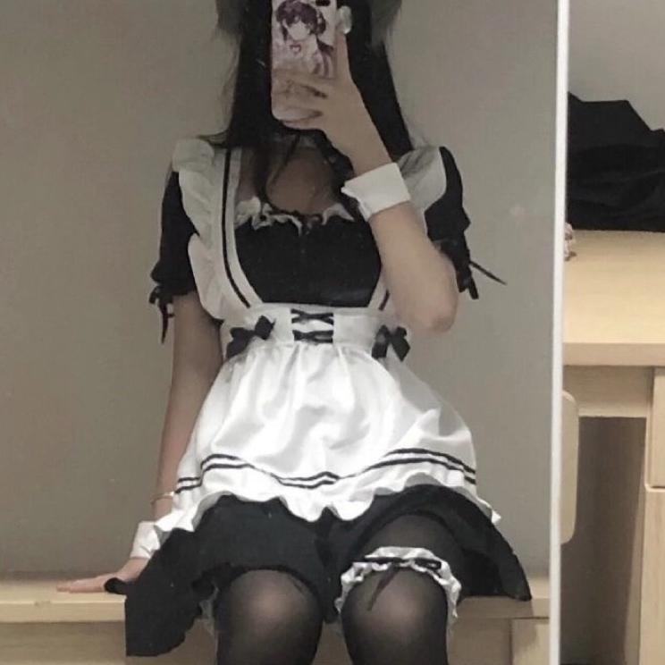 Jangan Ketinggalan order..  【Rollenz】Ready Stock Dress Maid Lolita French Cosplay Maid Dress Mini Fe