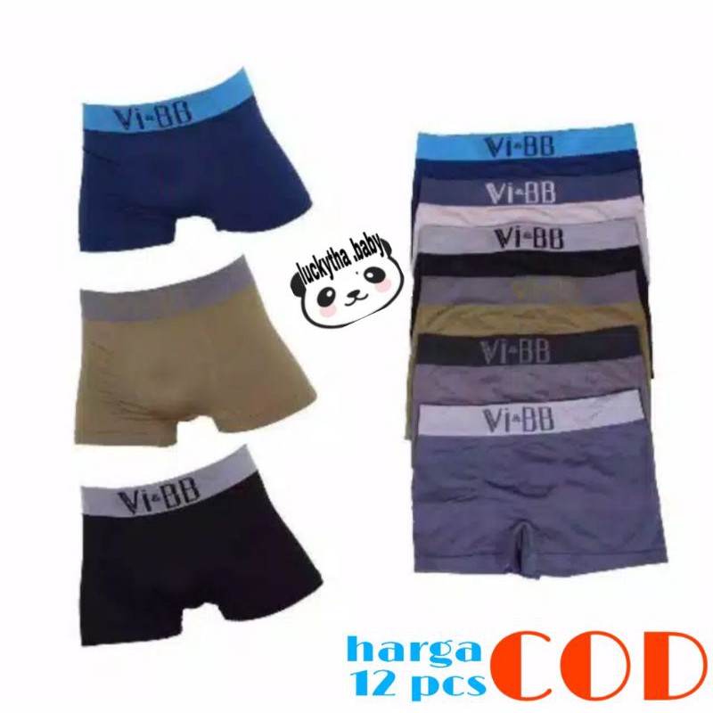 GROSIRR 12pc_ boxer import Vi&amp;BB / COWO KEREN SEAMLESS TANPA JAHITAN DEWASA SIZE M.L.XL / CD BOXER