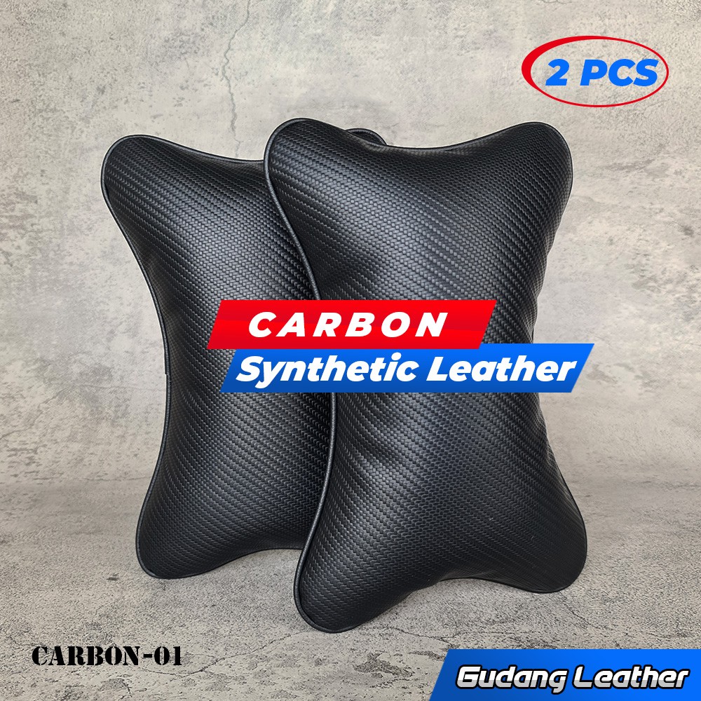 Bantal Mobil Kulit Sintetis - Carbon Series