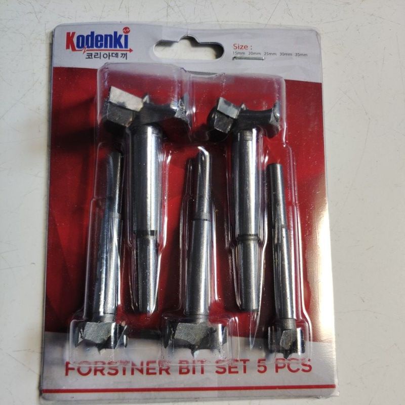 forstener bit set 5pcs kodenki / mata bor kayu 5pcs forstner kodenki