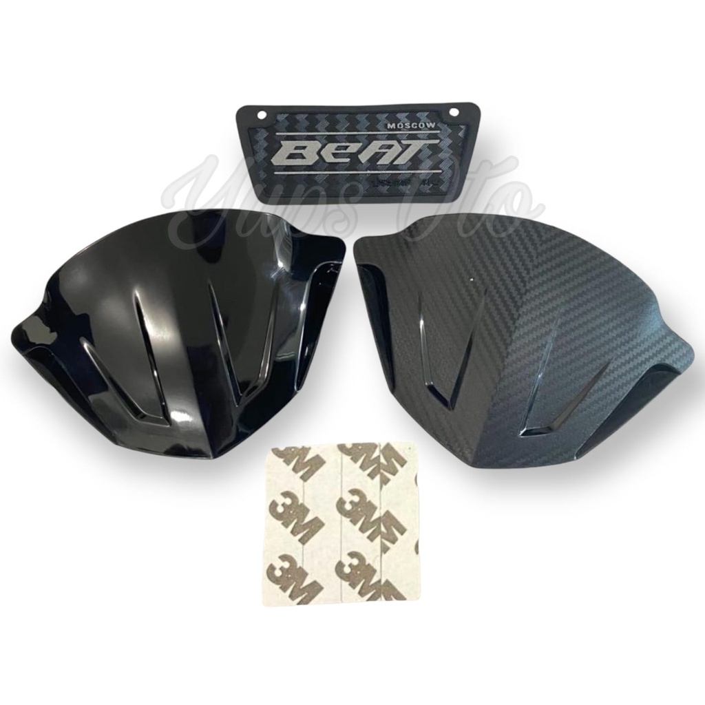 PAKET MURAH VISOR BEAT KARBU WINDSHIELD BEAT CARBU HITAM DAN KARBON FREE DOUBLE TAPE 3M + MUDFLAP BEAT OLD KARBON MUD FLAP BEAT KARBU MODEL KARBON MOSCOW