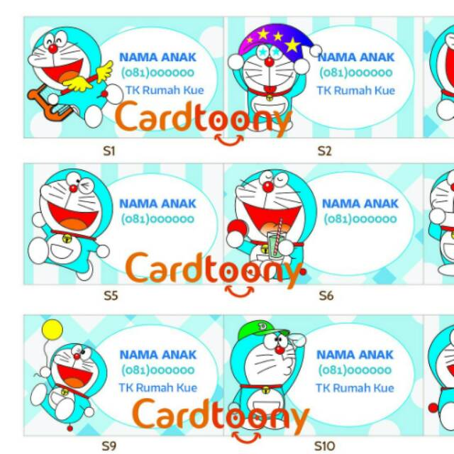 Jual Stiker Stiker Label Nama Anime Kartun Doraemon Shopee Indonesia