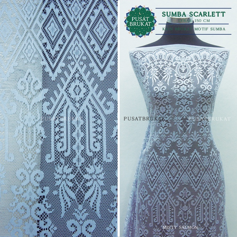 KAIN BROKAT MOTIF SUMBA SCARLETT / KAIN BRUKAT SAPTO, LEBAR 150CM [per 0.5m]