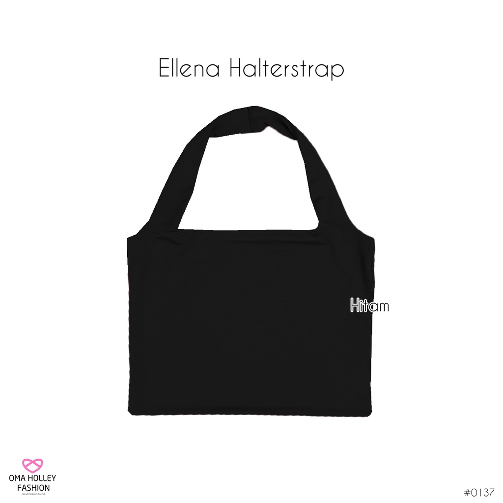 (COD) Tank top Ellena Wanita Halterstrap Elvz #0137-Hitam