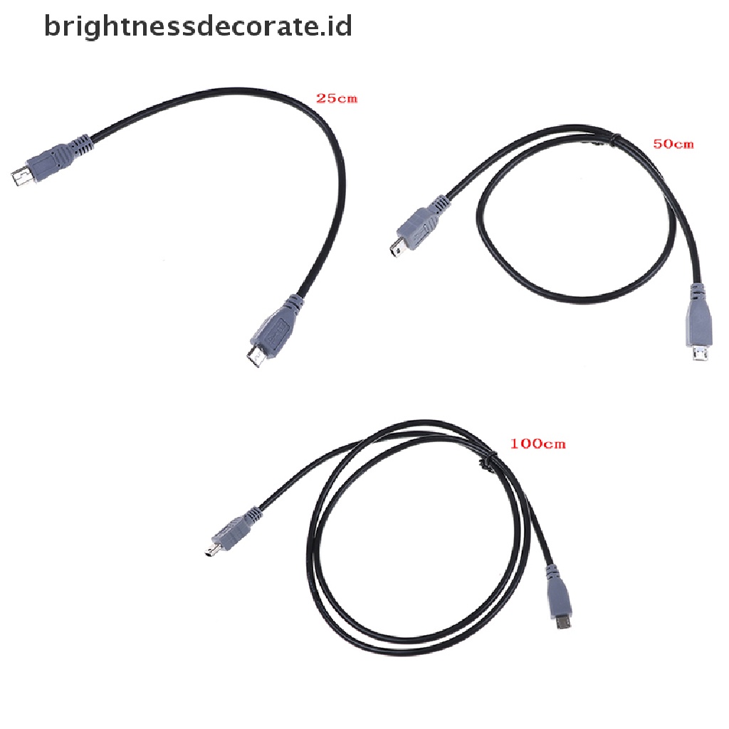 [birth] 1PC micro usb male to mini usb male adapter converter data cable line 25/50cm [ID]