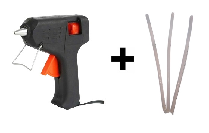 Yangma Pistol Lem Tembak 10Watt Lem Lilin Ukuran Kecil Tanpa Tombol On Off Hitam Plus Lem bakar 3pcs