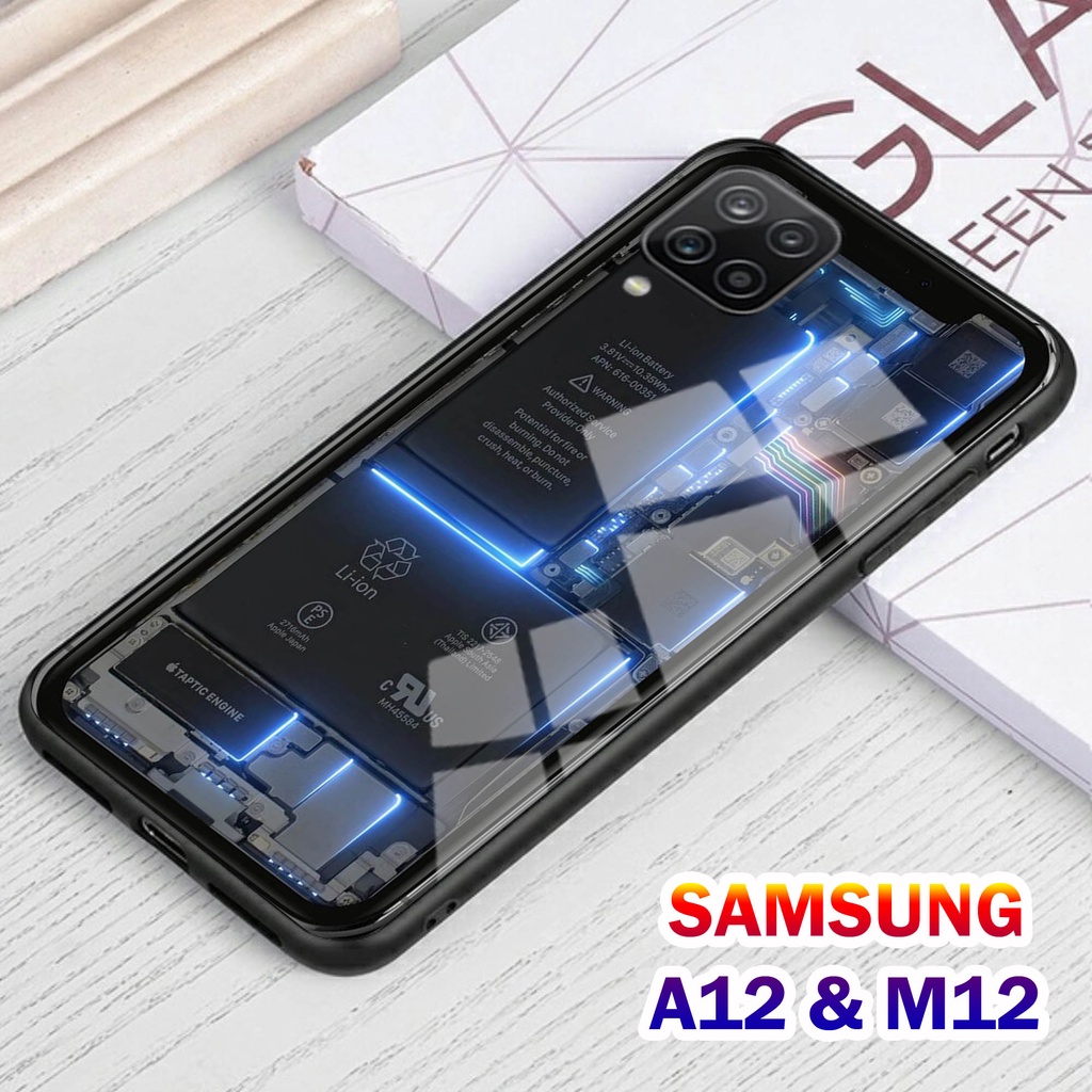 Softcase Glass Kaca SAMSUNG A12 , M12 - Casing HP SAMSUNG A12 , M12 [ S15 ].
