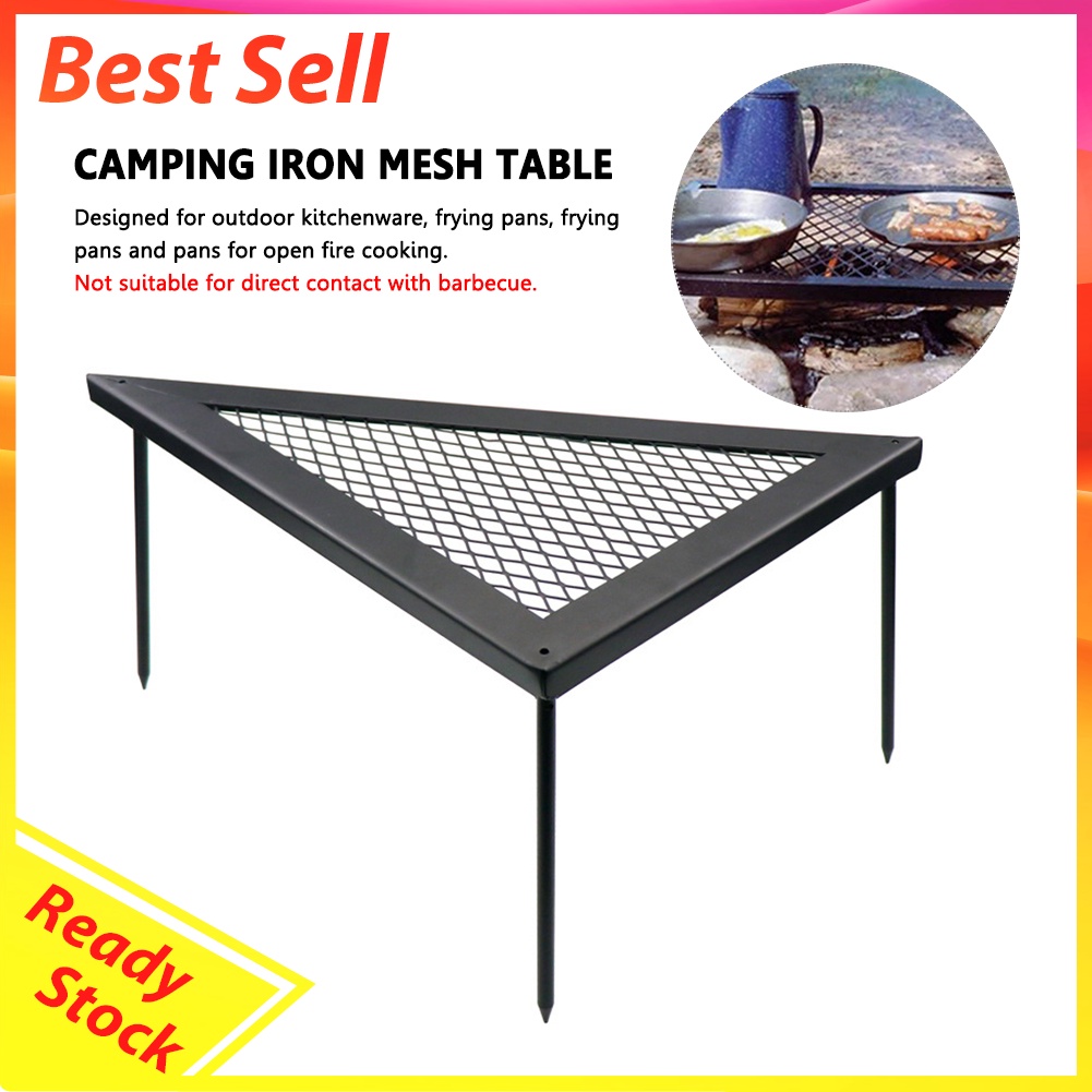 Triangle Outdoor Iron Net Table Cooking Camping Picnic BBQ Pot Grill Racks