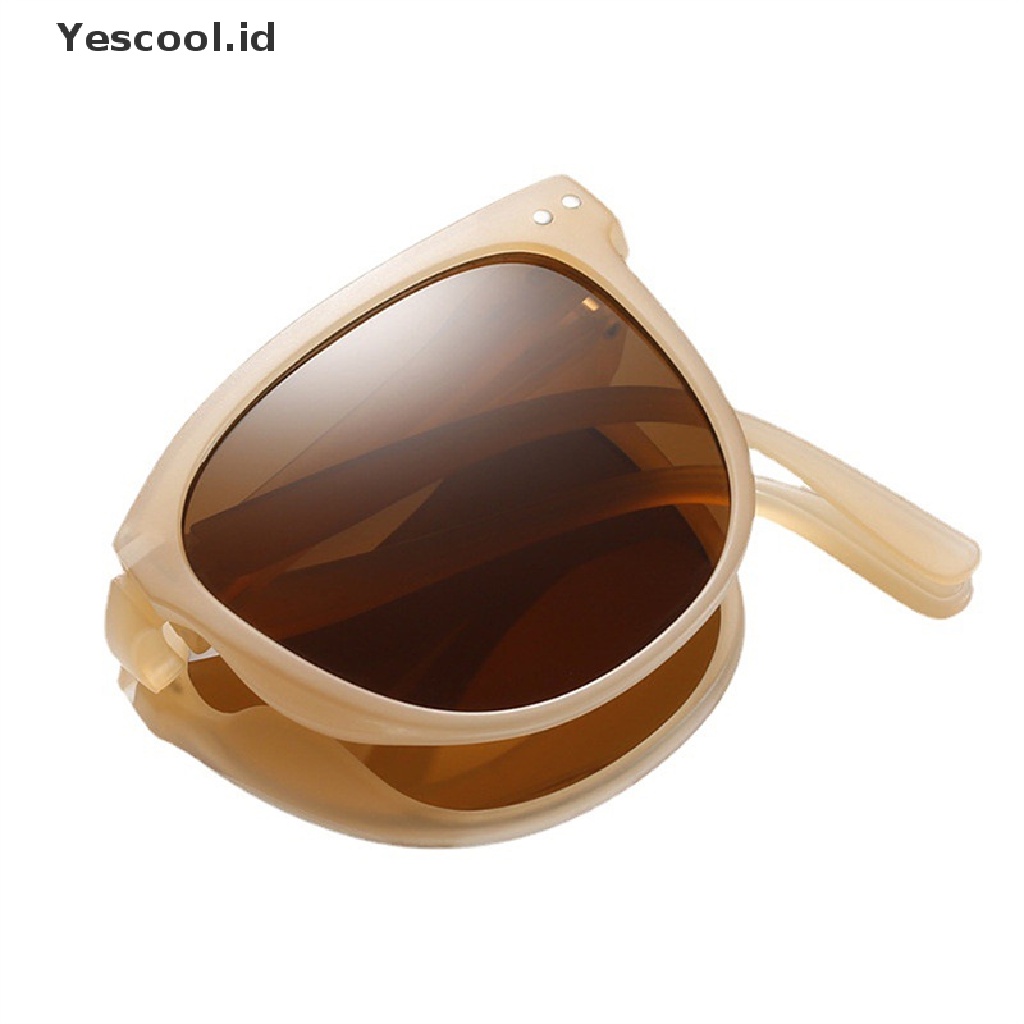 Kacamata Hitam Pelindung UV Model Lipat Gaya Retro Untuk Unisex