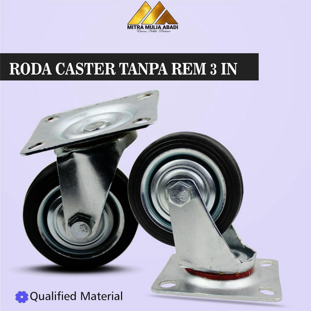 Roda Karet stop and go 3&quot; Roda Etalase Swifel 3 Inch 75 mm