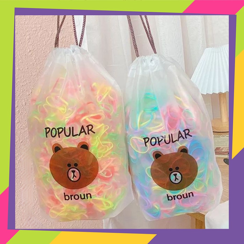1681D1 / Karet Jepang ikat rambut ukuran M isi 1ons &amp; 1/2kg free pouch