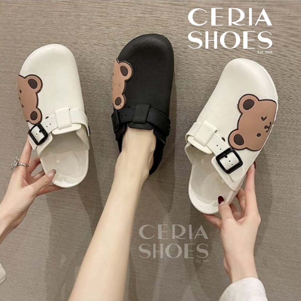 BALANCE Sandal Jelly Korean Bear Wanita Import Bahan Karet Halus Empuk Elastis Anti Slip