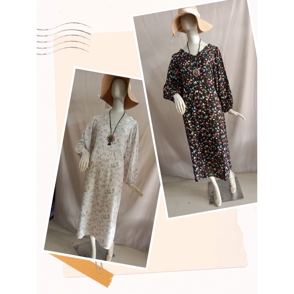 Daster Rayon Murah  Daster Midi  Gamis Susun  Dress Susun  Daster Polos  Daster Serut || Daster Keki