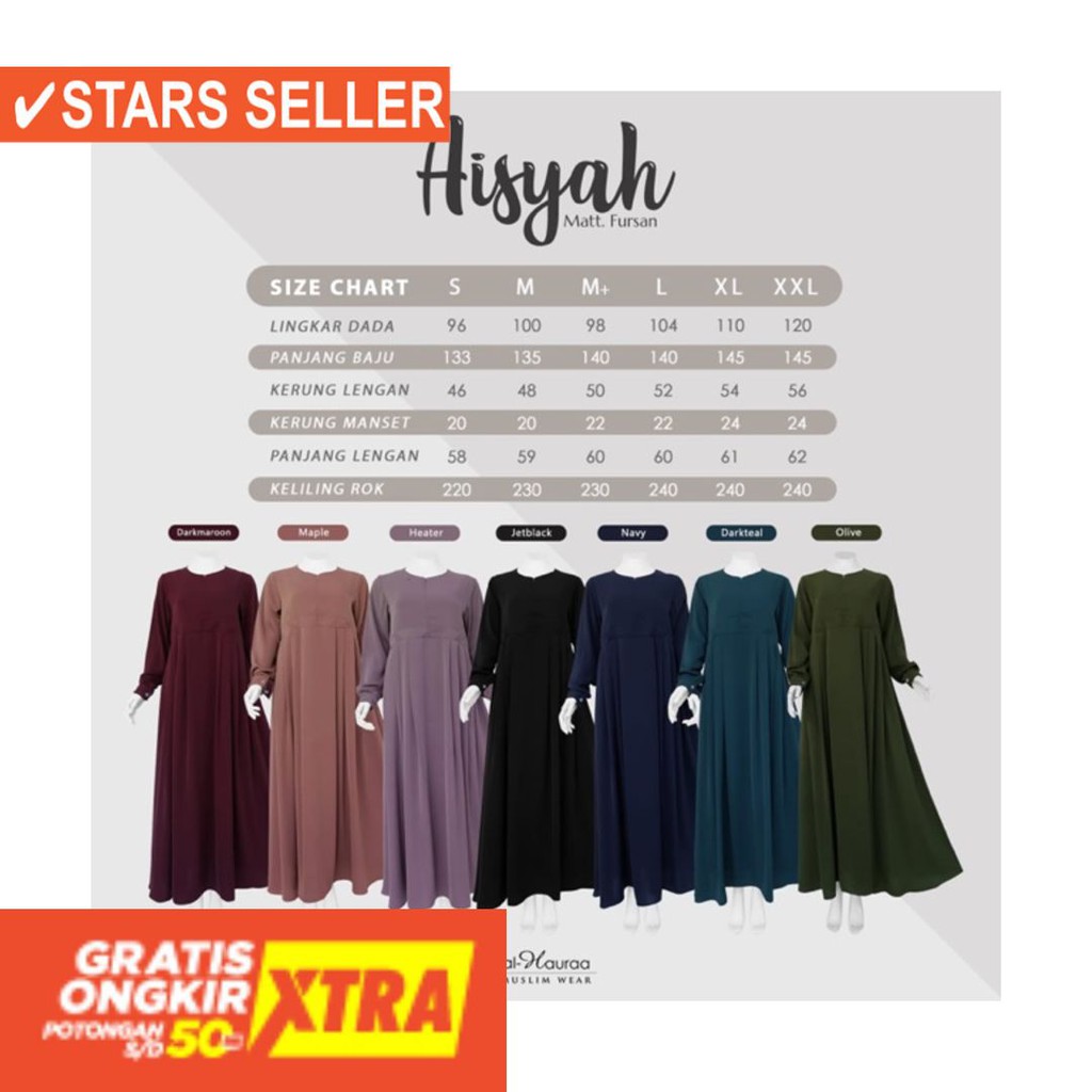 BUSANA MUSLIM PEREMPUAN FASHIONABLE CEWEK CANTIK / Gamis Aisyah Fursan (HANYA GAMIS) by ALHAURAA