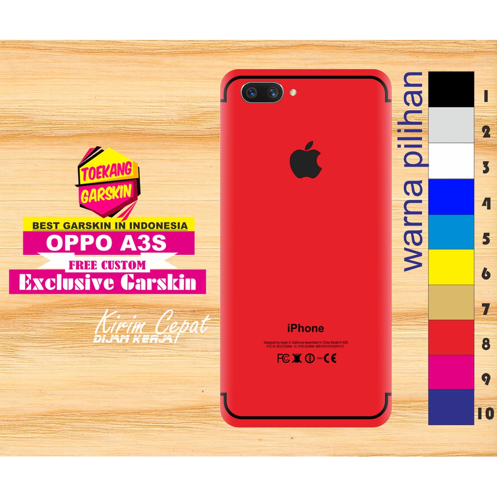 Garskin Murah Oppo A3s Motif Iphone 7 Iphone X Semua Warna Hanya Belakang Langsung Kirim Shopee Indonesia