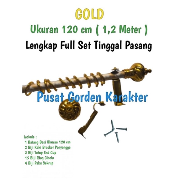 Besi Gorden Hordeng Jendela Minimalis 120 cm atau 1,2  Meter Besi Gorden Hordeng Full Set Murah Besi