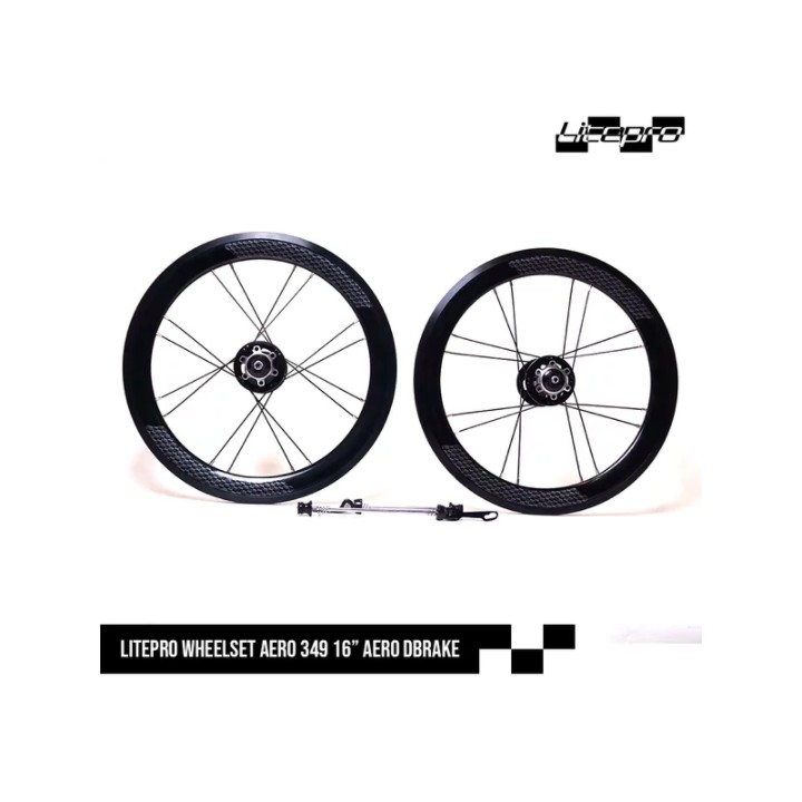 Wheelset Litepro s42 Aero 16inch 349 Discbrake 100 135mm 16hole