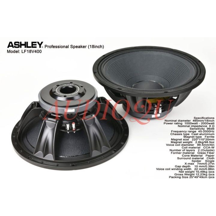 SPEAKER ASHLEY LF18V400/ LF18 V400/ LF 18 V400 2000 WATT KOMPONEN 18INCH