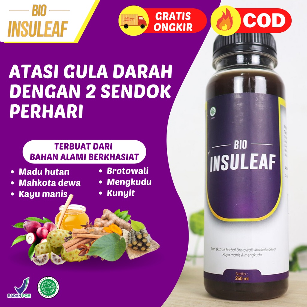 BIO INSULEAF | Solusi Atasi Gula Darah Tinggi - Herbal Alami Turunkan Gula Darah - Ringankan Gejala Kencing Manis