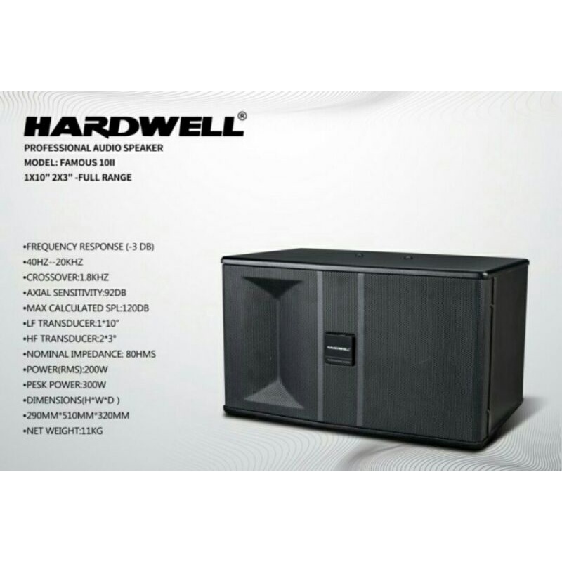 Speaker Pasif Karaoke 10"inch Hardwell Famous-10 II Original 300 Watt