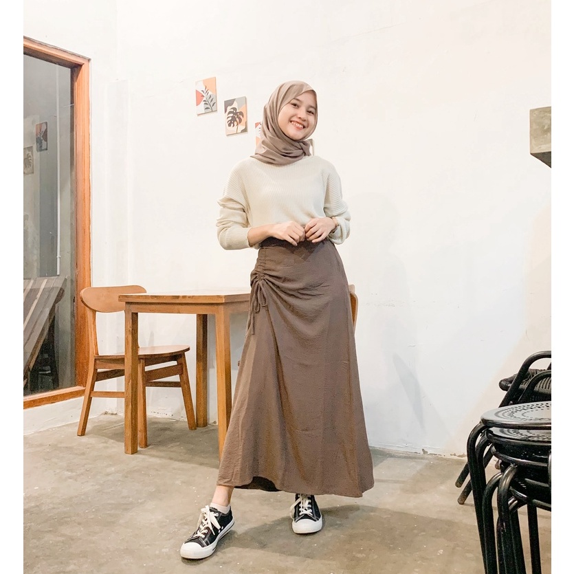 (BISA COD) Rok Serut Casual Korean Look / Rok Serut Crinkle / Rok Wanita Korean Terbaru