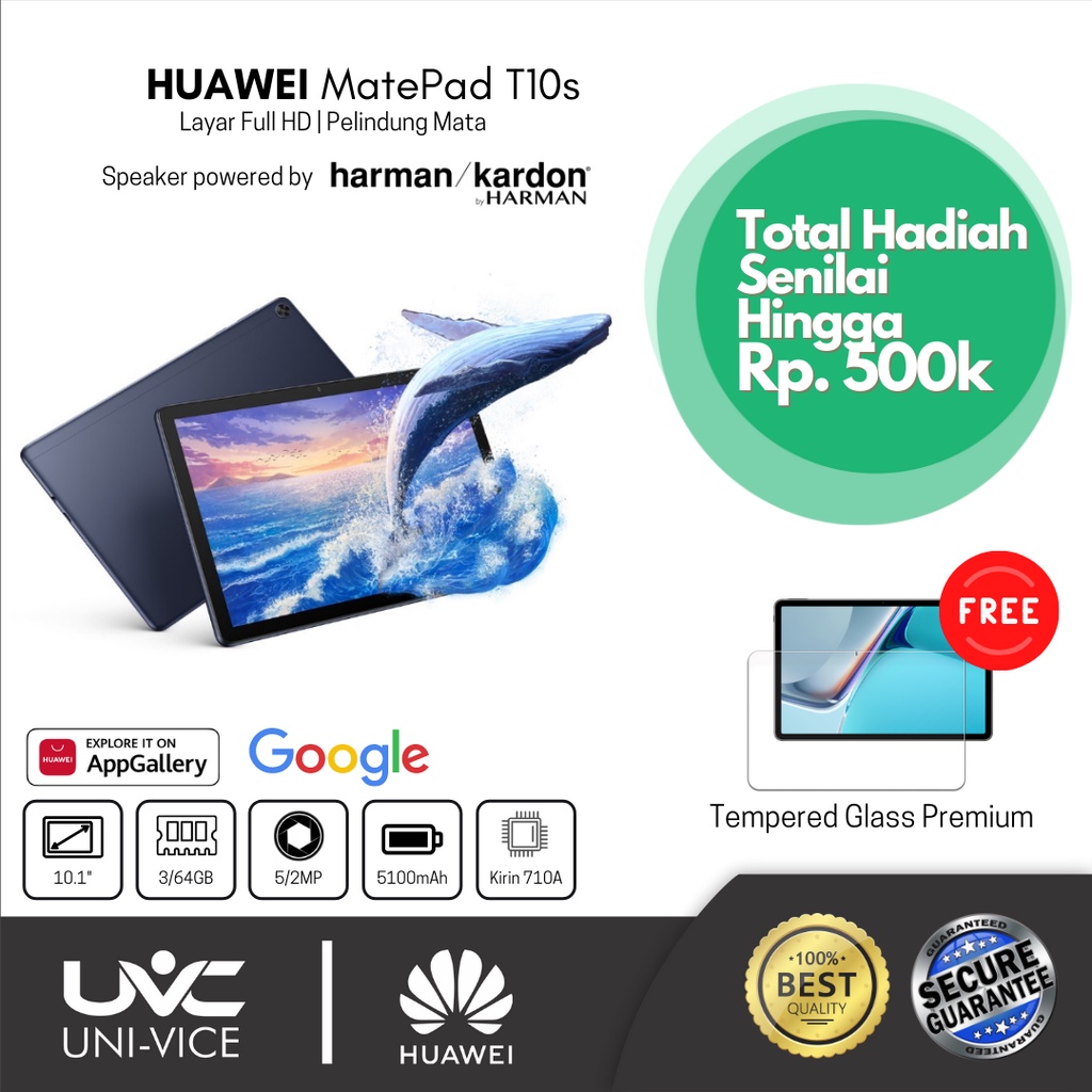 HUAWEI TABLET MATEPAD T10s 10.1" | 3GB RAM 64GB ROM | Garansi Resmi