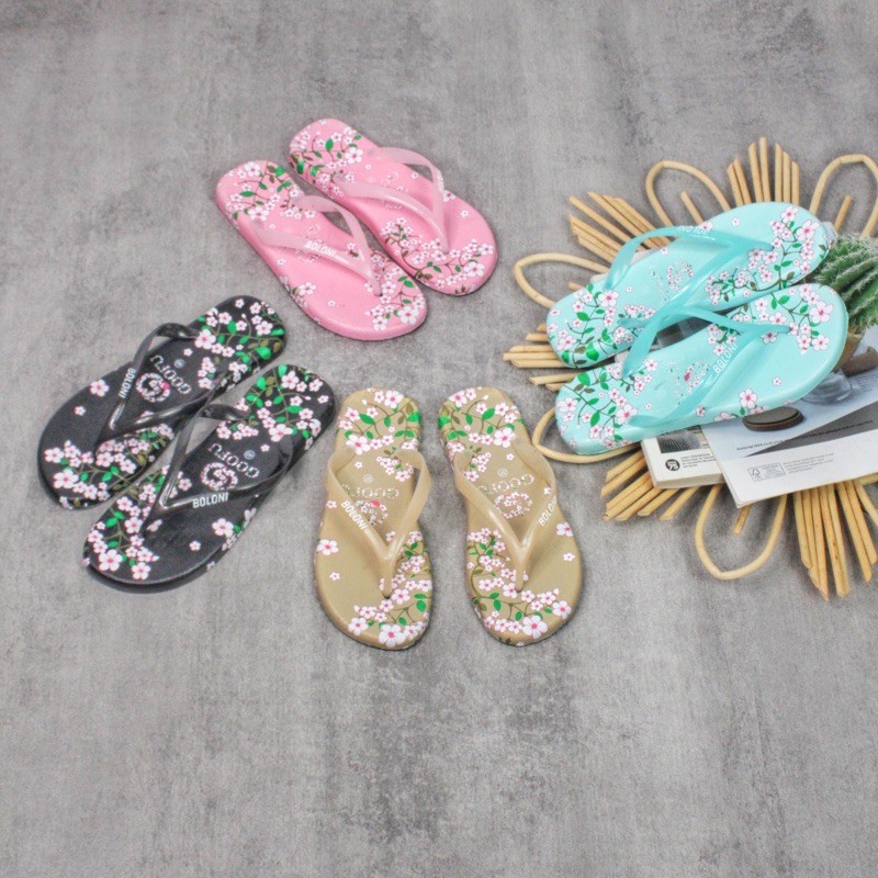 ((GOOFU)) sandal JAPIT wanita BOLONI motif bunga sakura kecil murah