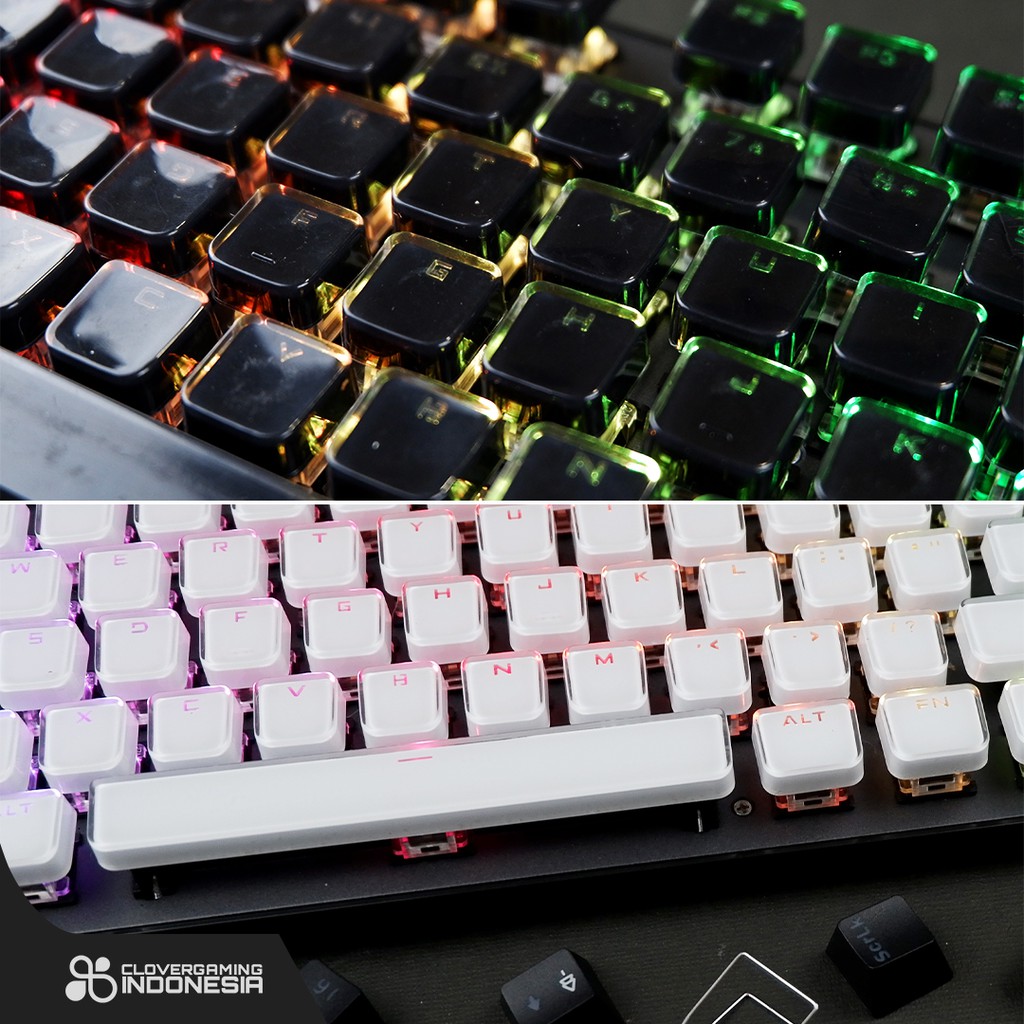 Keycaps CLV Flat Crystal Keycap ABS Double Shot 104 Keys Set Custom Glow Square