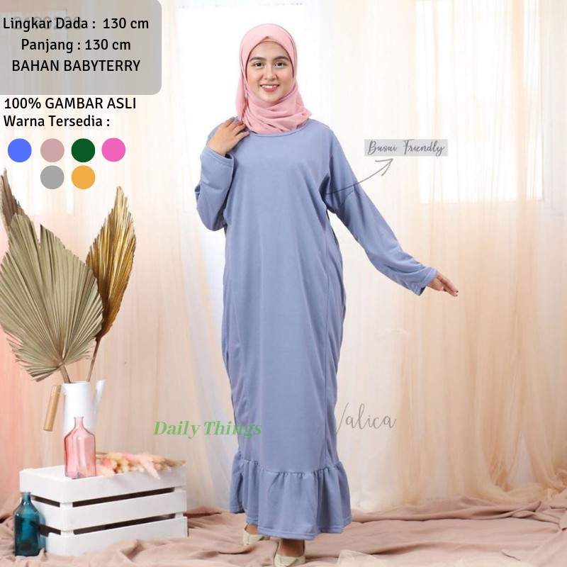 (COD) Daily Things Gamis Jumbo BUSUI 6 Colors Fany Fit XXL LD 130cm