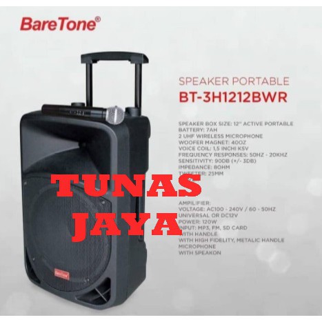 Speaker Portable meeting Baretone BT-3H1212BWR - 12 inch original