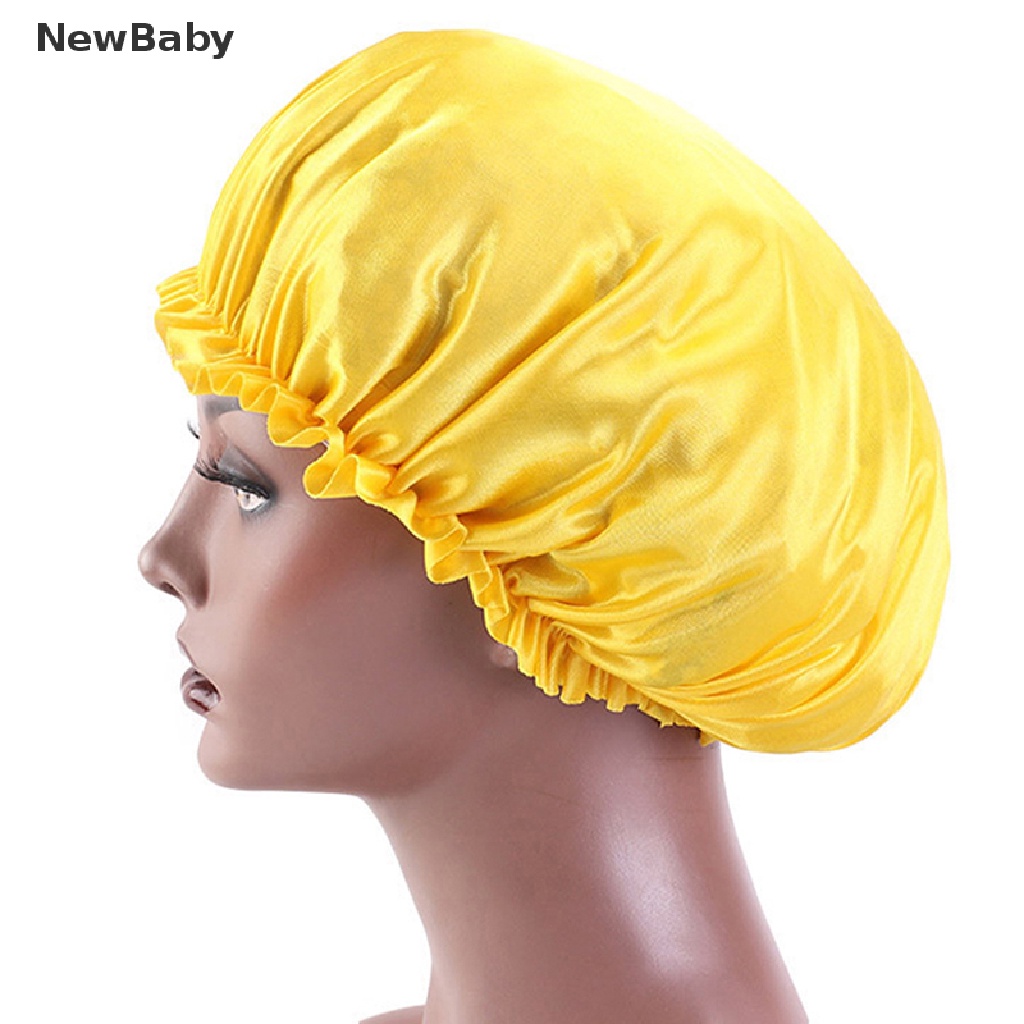 Topi Bonnet Bayi Bahan Satin Warna Polos Untuk Tidur