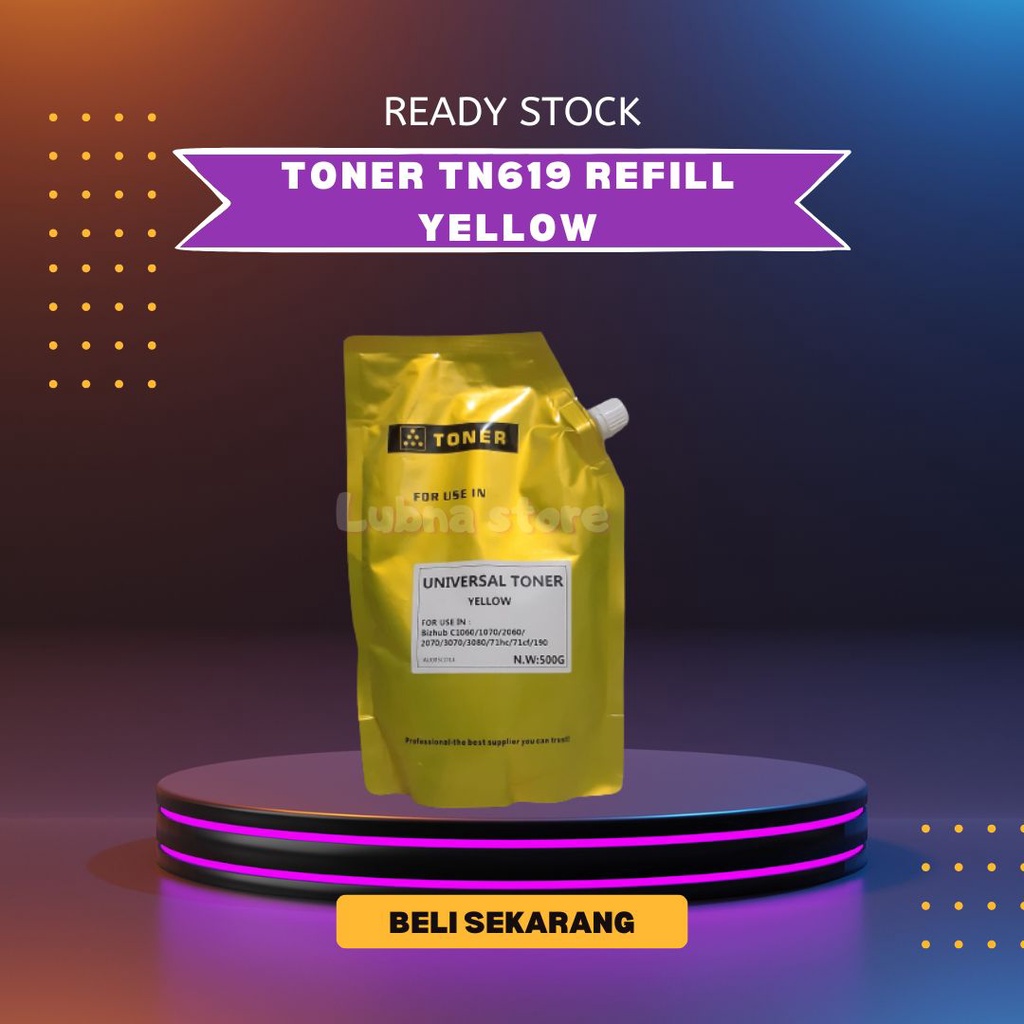 Toner TN619 Konica Minolta Bizhub C1060 C1070 C2060 C2070 - Yellow