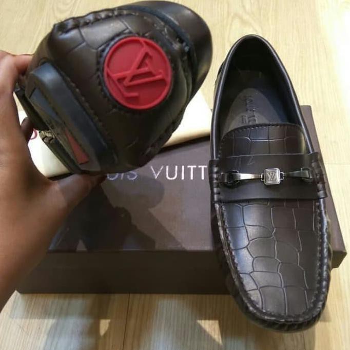 Barang Berkualitas SEPATU LV LOAFERS BROWN TYPE LV01 MIRROR QUALITY MURAH