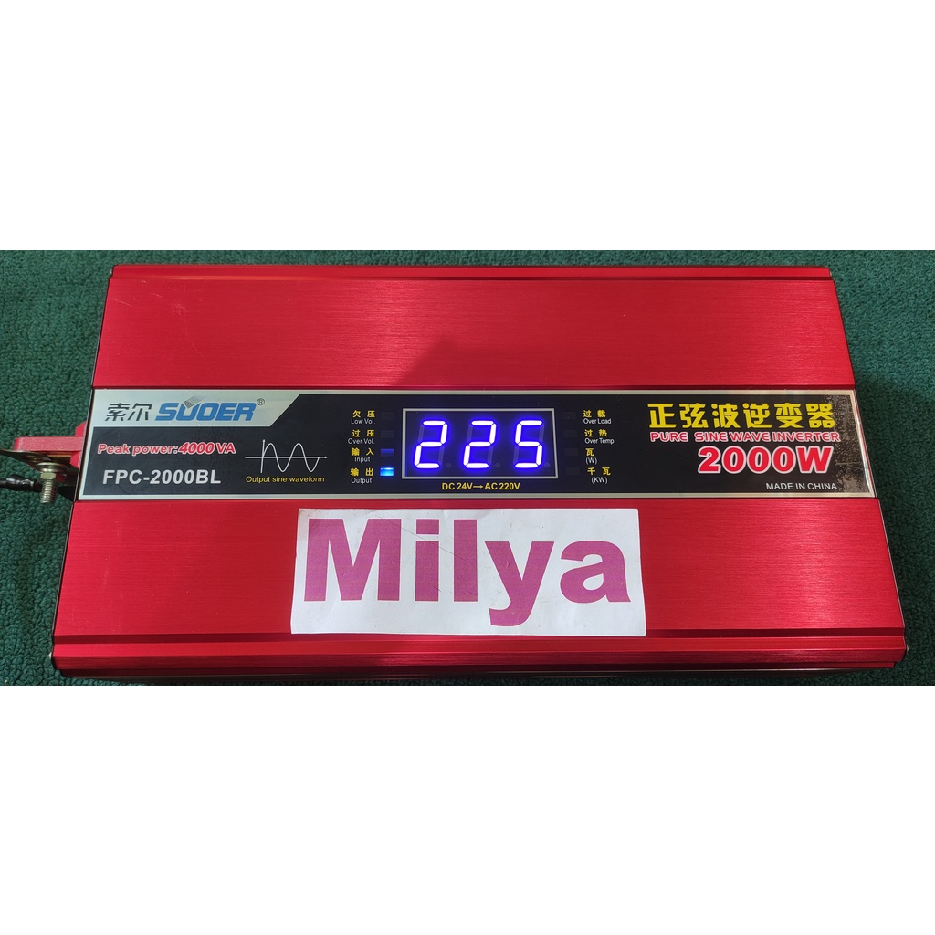 Inverter SUOER 2000W 2000VA 2000 Watt Pure Sine Wave PSW Display