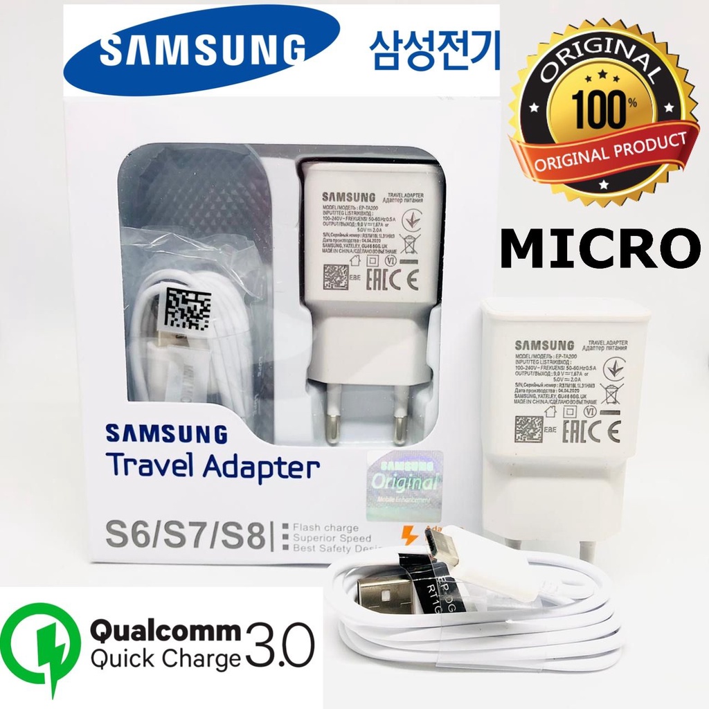 Charger Samsung S6 S7 S8 Note 5 Micro USB Original Fast Charging TC 2A Casan Samsung