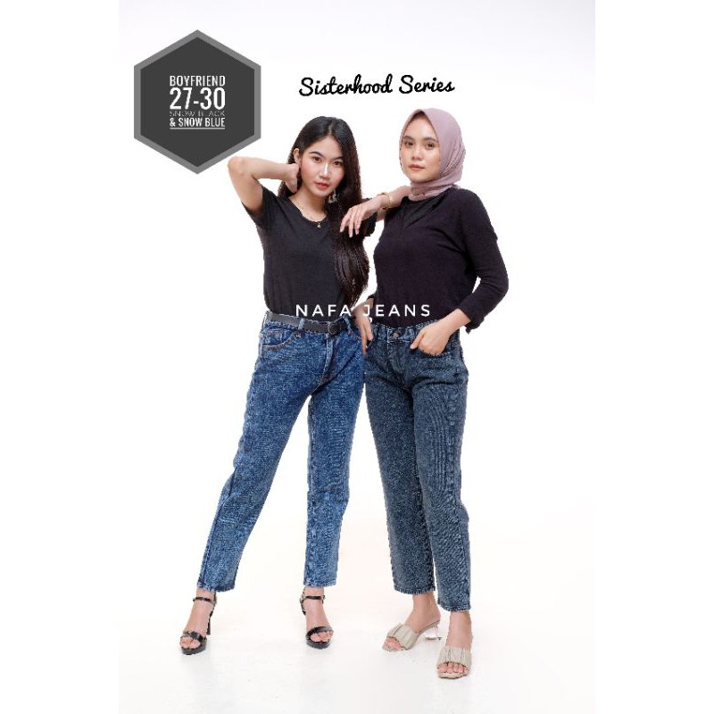 FREE BELT PREMIUM JEANS PLAIN BOYFRIEND // CELANA JEANS WANITA BOYFRIENDS