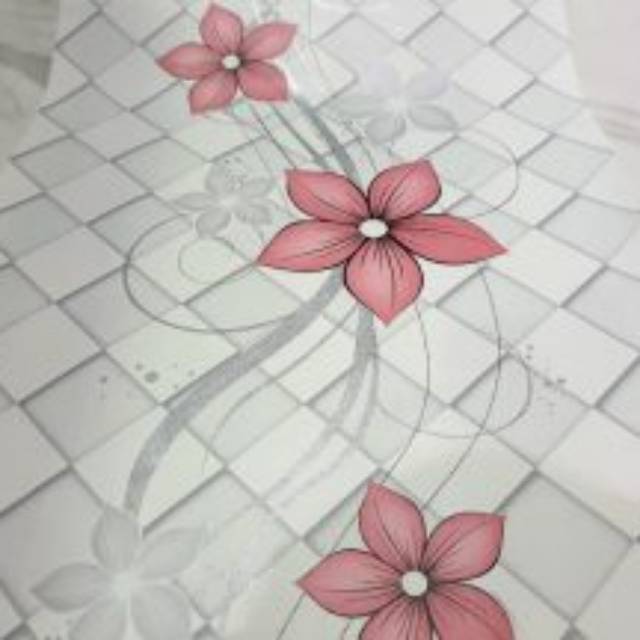 Grosir walpaper stiker dinding 3d motif bunga berkotak kotak warna silver