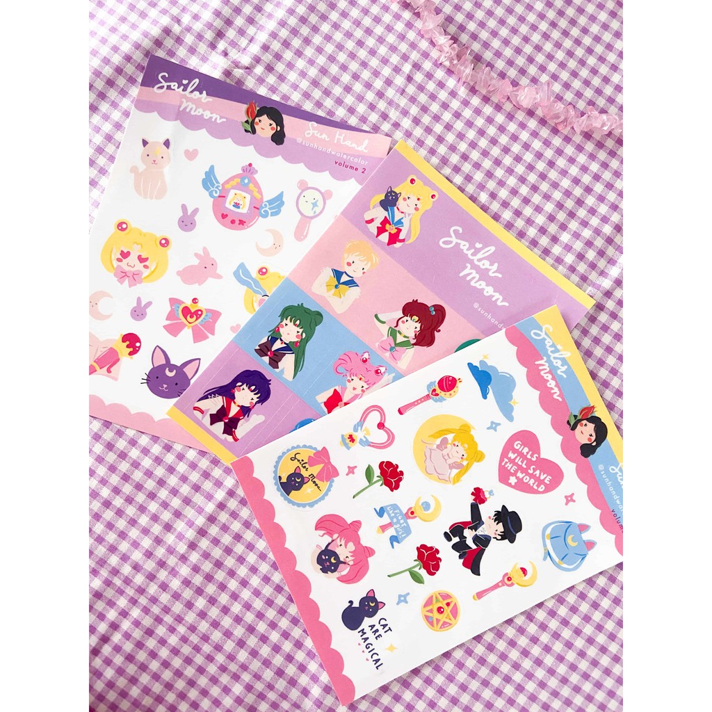 

SUN HAND Sailor Moon Sticker Sheet / Stiker Kiss Cut