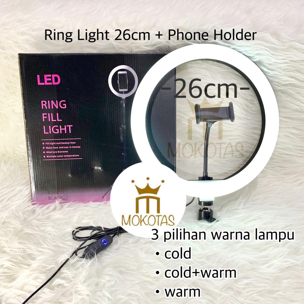 RINGLIGHT LED 26CM LAMPU MAKE UP VLOG LAMPU RINGLIGHT TRIPOD MULTI TIKTOK LIVE