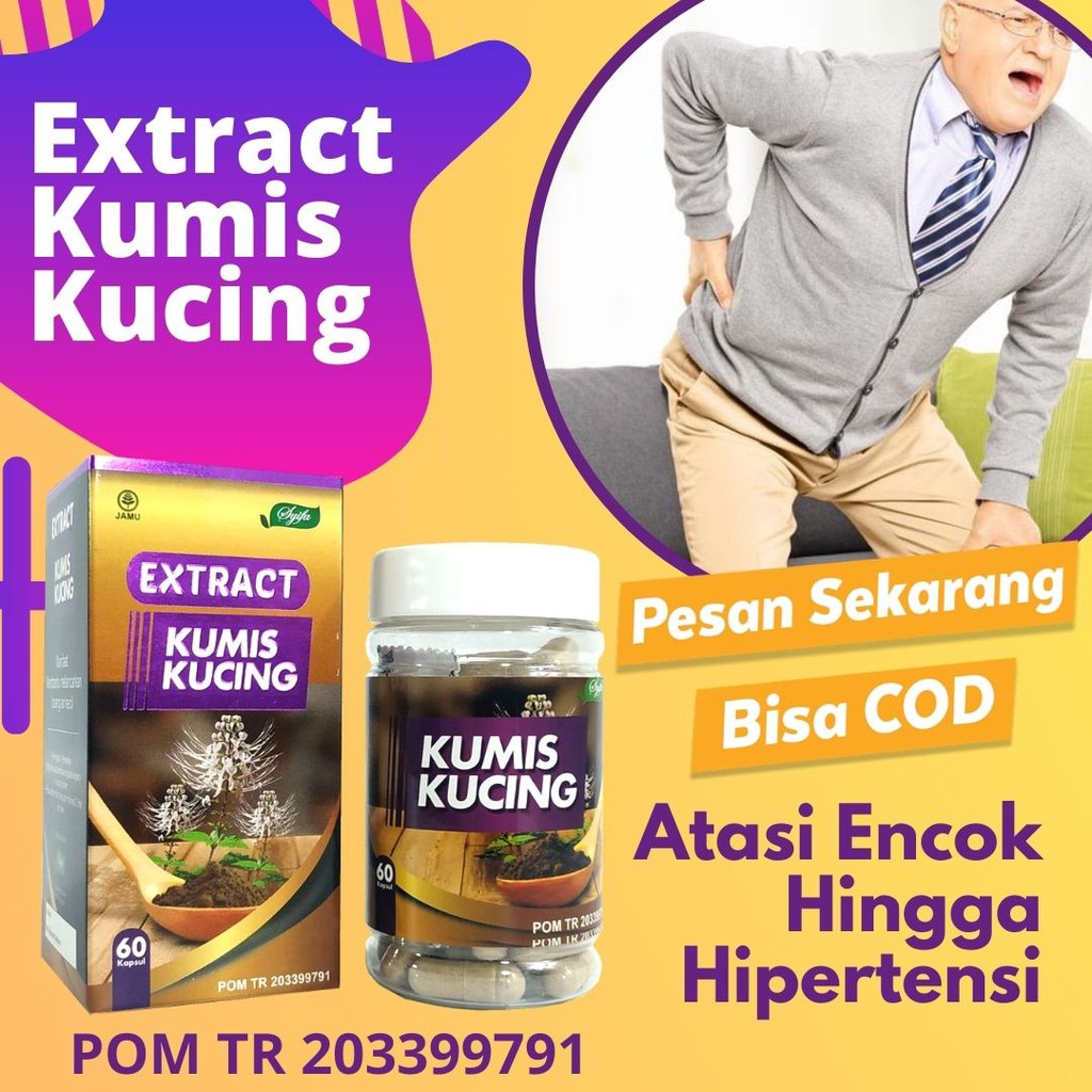 EXTRACT KUMIS KUCING SYIFA OBAT HERBAL OBAT AMPUI ATASI INFEKSI SALURAN AIR KENCING , KANDUNG KEMIH 60 KAPSUL COD